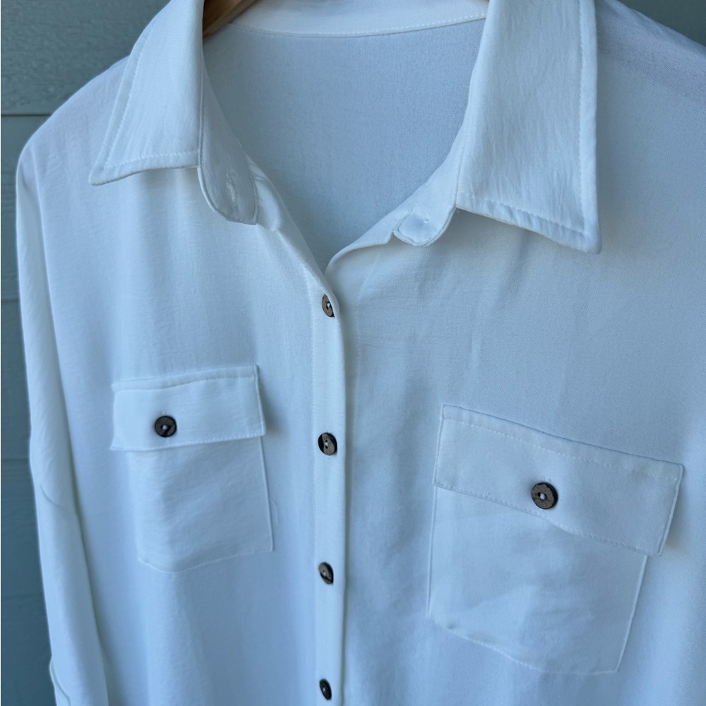 White Button-Up Shirt - Picture 4 of 15